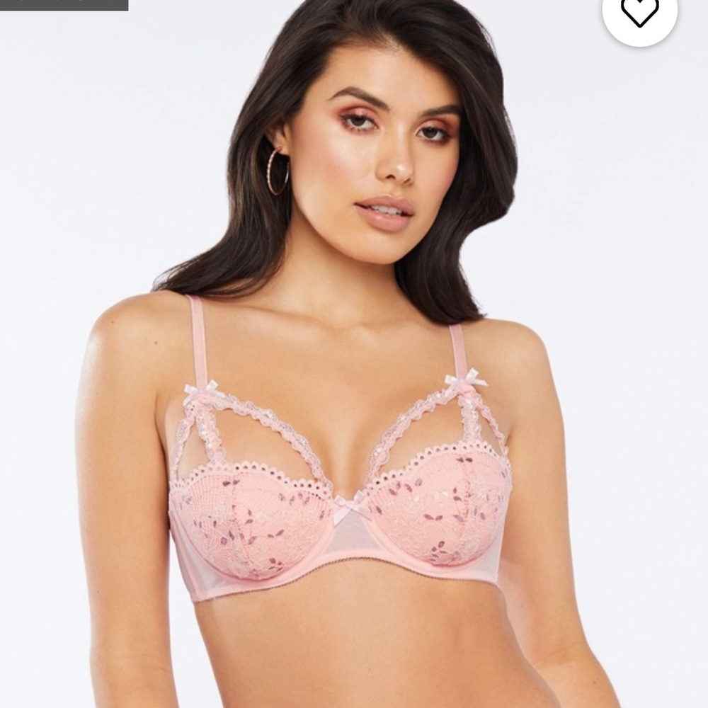 IRIDESCENT LACE CAGED BRA